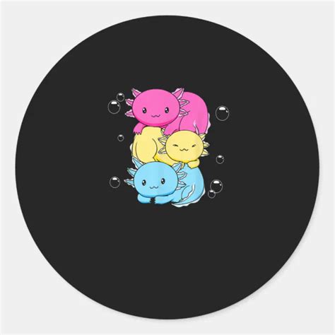 Kawaii Axolotl Pile Pansexual Pride Flag Lgbtq Classic Round Sticker Zazzle