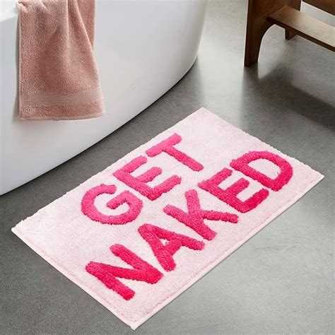 Amazon BOVEU Get Naked Bath Mat Bathroom Rugs 32 X 20 Non Slip Funny Bath Rugs Machine
