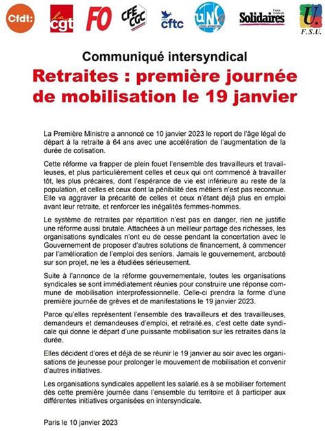 Retraites Premi Re Journ E De Mobilisation Montceau News