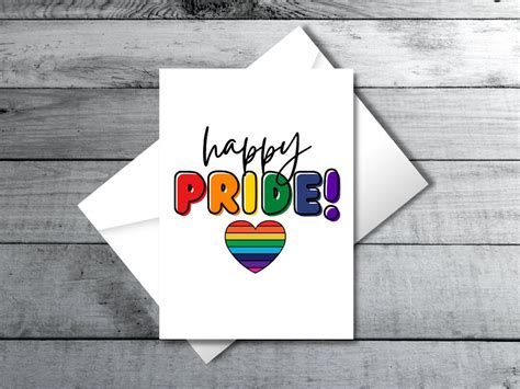 Pride Greeting Card LGBTQ Card For Pride Rainbow Heart Gay Pride Non Binary Lesbian