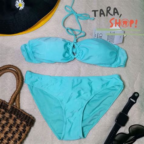 Ocean Pacific Sexy Two Piece Bikini Lace Up Halter Swimsuit Women S Fashion Swimwear Bikinis