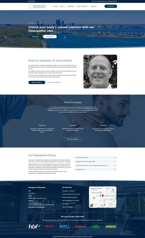 Booragoon Osteopathy Website Design - alexander hamilton.