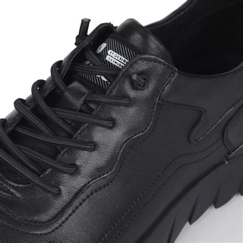 Черные кроссовки из кожи на подкладке из натуральной кожи VK83-142280 ...