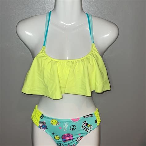 Justice Swim Justice Bikini Bottom Pink Top Poshmark