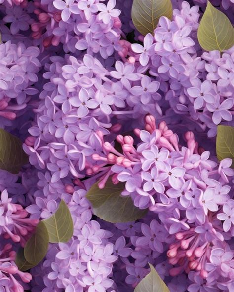 Premium Ai Image Lilac Seamless Pattern Ai Generated