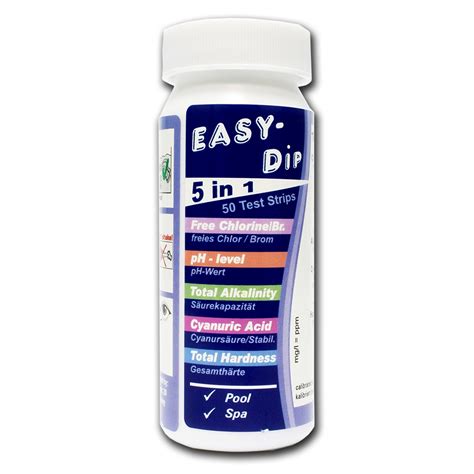 Тестер Easy-Dip pH/Cl/Br/Щелочность/Жесткость/Циануровая кислота TSL700 ...