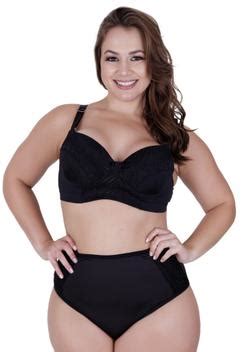 Conjunto de Lingerie Plus Size Sutiã Reforçado e Calcinha Cós Alto CAROLINA TERRA E MAR