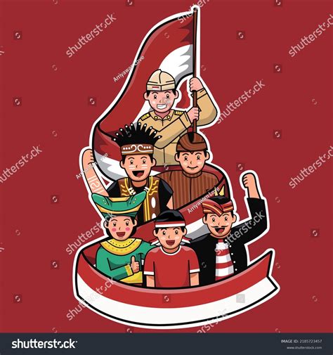 Cartoon Illustration People Various Ethnic Cultures Stock Illustration