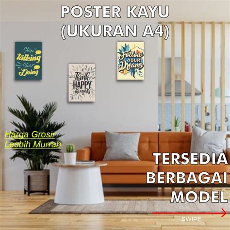 Jual Poster Kayu Quotes Ukuran A4 Shopee Indonesia