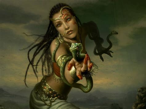 Wallpaper Brunette Snake Fantasy Desktop Wallpaper Fantasy Girls ID 16911 Ftopx