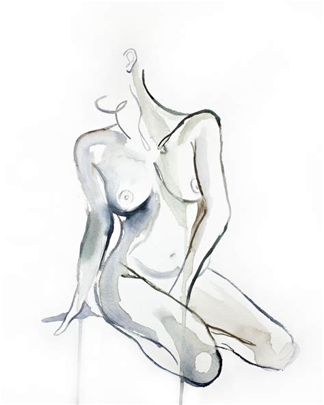 Nude No Contemporary Original Nude Figure Watercolor Painting By Elizabeth Becker Chairish