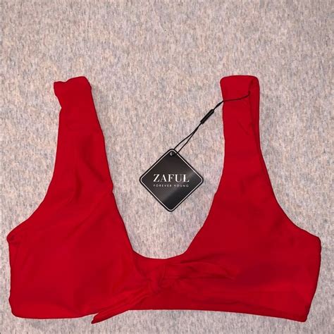 Zaful Swim 2piece Red Front Tie Bikini Poshmark