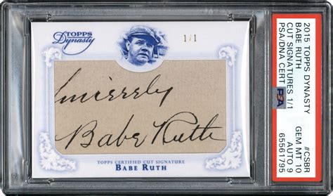 Topps Dynasty Baseball Cut Signatures Csbr Babe Ruth Autograph