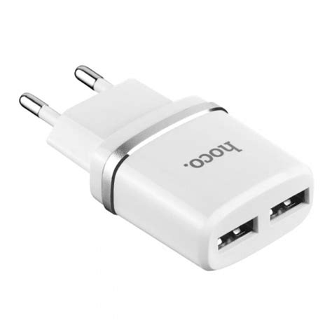 СЗУ Hoco C12, С кабелем, MicroUSB, 2.4 A, Белый – купить по цене 111 ...