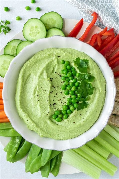 Pea Hummus Veggie Desserts Easy Vegan Dip Recipe