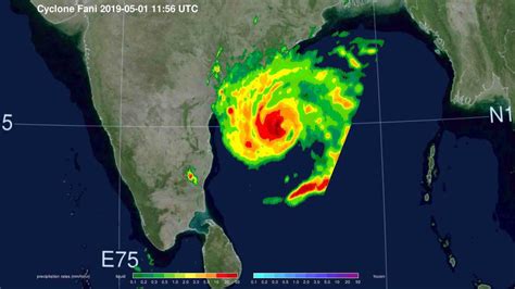 Satellite data revealed heavy rainfall in Tropical Cyclone Fani