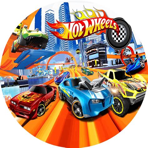 Painel Festa Decoração Redondo Sublimado hot wheels HOTW x Shopee Brasil
