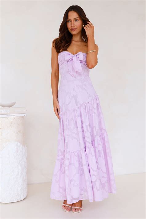 Book Of Style Strapless Maxi Dress Lilac | Hello Molly US