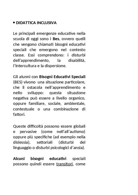 La didattica inclusiva - Docsity