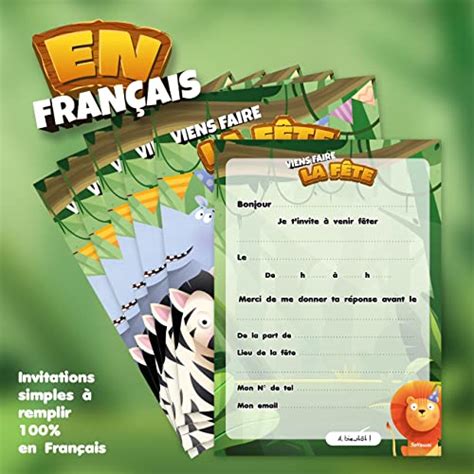 Sokawa Set De Cartes Invitation Anniversaire En Fran Ais