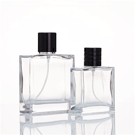 50ml 100ml Clear Flat Square Empty Glass Spray Bottle New Design