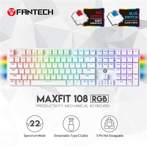Fantech Maxfit Mk Rgb Mechanical Gaming Keyboard With Pin Hot Swappable Switches