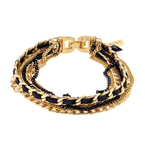 Gold Chain Bracelet / Gold Charm Bracelet / Multi chain