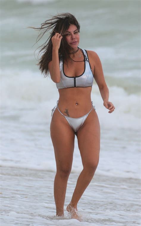 Liziane Gutierrez Hot In A Silver Bikini At The Beach In Miami Beach