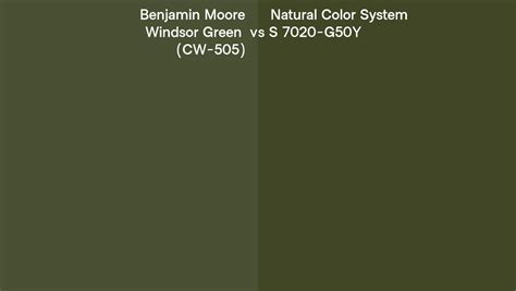 Benjamin Moore Windsor Green CW 505 Vs Natural Color System S 7020