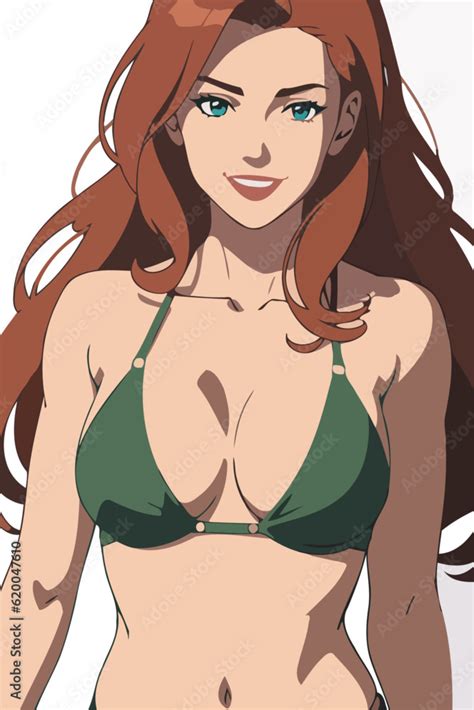 Sexy Woman In Bikini Swimwear Summer Illustration Vector Cartoon Flat Style Isolated On White