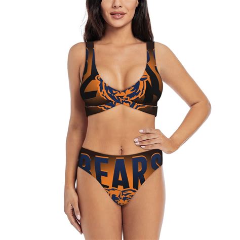 CB Chicago Bikini Set For Women Vacation Beach Sports Swim Wear Suit Football Team Logo For