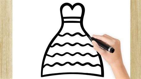 Como Dibujar Un Vestido De Novia Simple Youtube