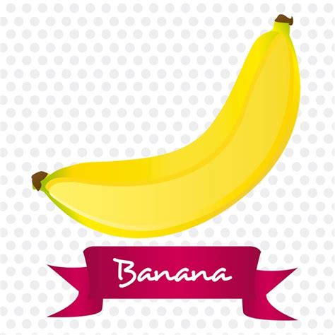 Premium Vector Banana Isolated On White Background With Ribbon