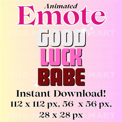 Animated Good Luck Babe Emote For Twitch Etsy