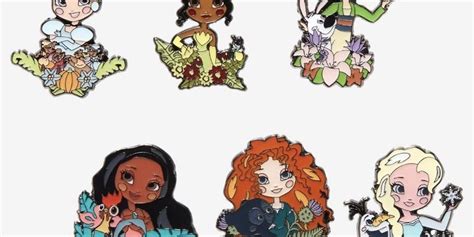 Disney Princess Chibi Floral Blind Box Pin Set At Hot Topic Disney Pins Blog