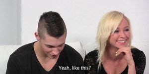 Fakeagent Nervous Bf Watches As Hot Blonde Agent Makes His Girlfriend Cum Tnaflix