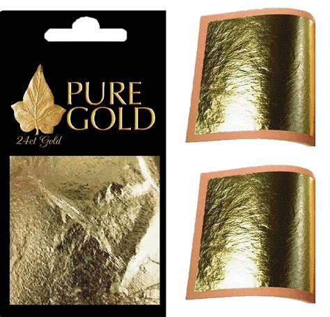 24ct Gold Leaf Sheets 10 Sheets On Base Metal Uk Kitchen And Home