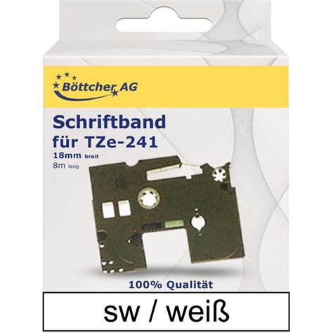 Brother TZe-241 18mm Schriftband P-touch Tape weiß – Böttcher AG