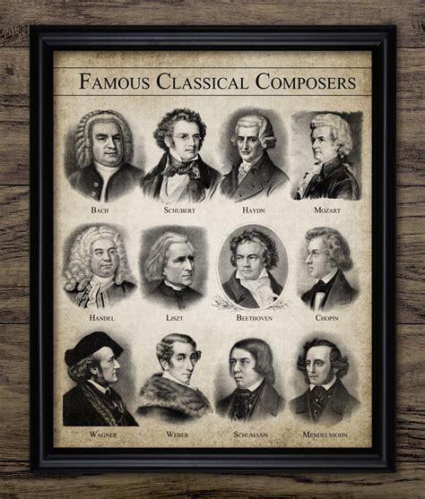 Famous Classical Music Composers Wall Art, Printable Composers, Music ...
