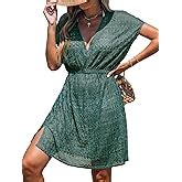 Cupshe Damen Strandkleid Bikini Cover Up V Ausschnitt Kn Pfen