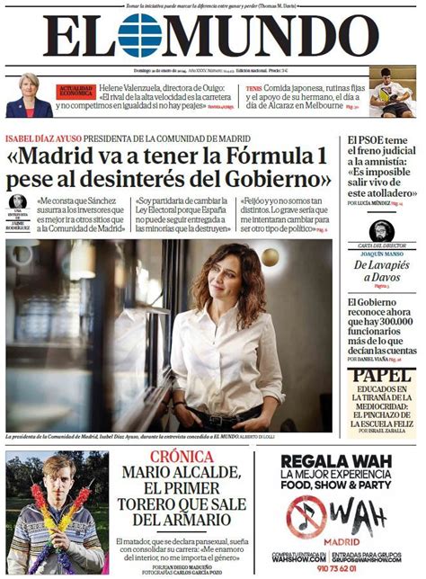 Portada De El Mundo Del Domingo 21 De Enero De 2024 Medios