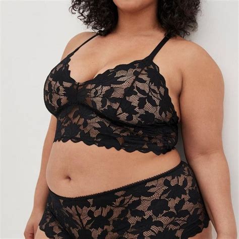 Intimates Sleepwear Black Plus Size Semi Sheer Lace Lingerie Set Poshmark