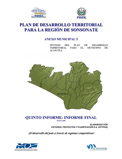 Plan De Desarrollo Territorial Para La Región De Sonsonate DocsLib