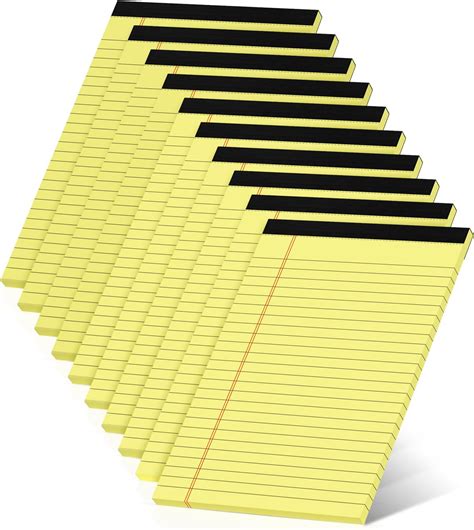 Amazon.com : 10 Pack Yellow Legal Pads 5x8 Small Note Pads, Writing ...