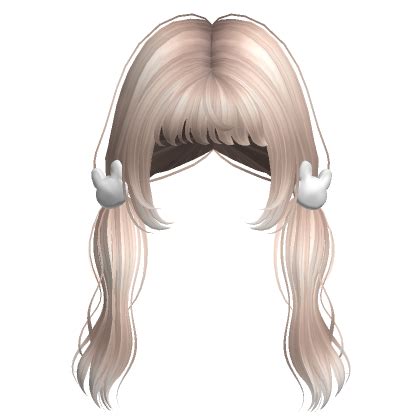 Platinum Blonde Fluffy Low Pigtails Bunny Clips Roblox Item Rolimon S