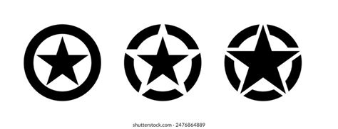 Set Us Military Stars Vector Illustration Stock Vector Royalty Free