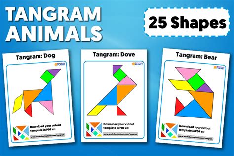 Animal Tangram Shapes For Kids | Ready for Print Set