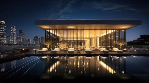 premium photo modern contemporary hotel building