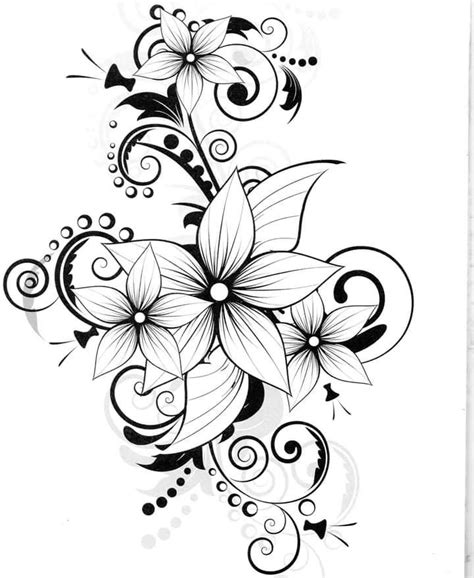 Tattoo Flowers Outline At Pauline Tomlinson Blog