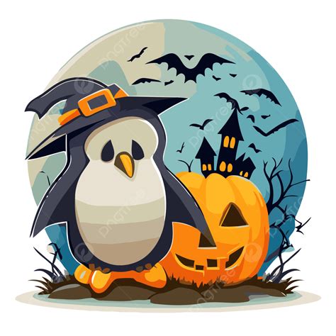 Halloween Penguin Vector Sticker Clipart Image Of Penguin With